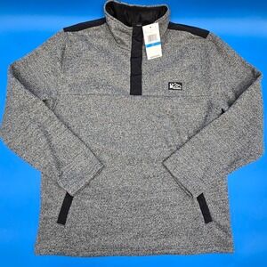Spyder Men's XL Charcoal Heather Fleece Lined 1/4 Snap Pullover Sweater NWT